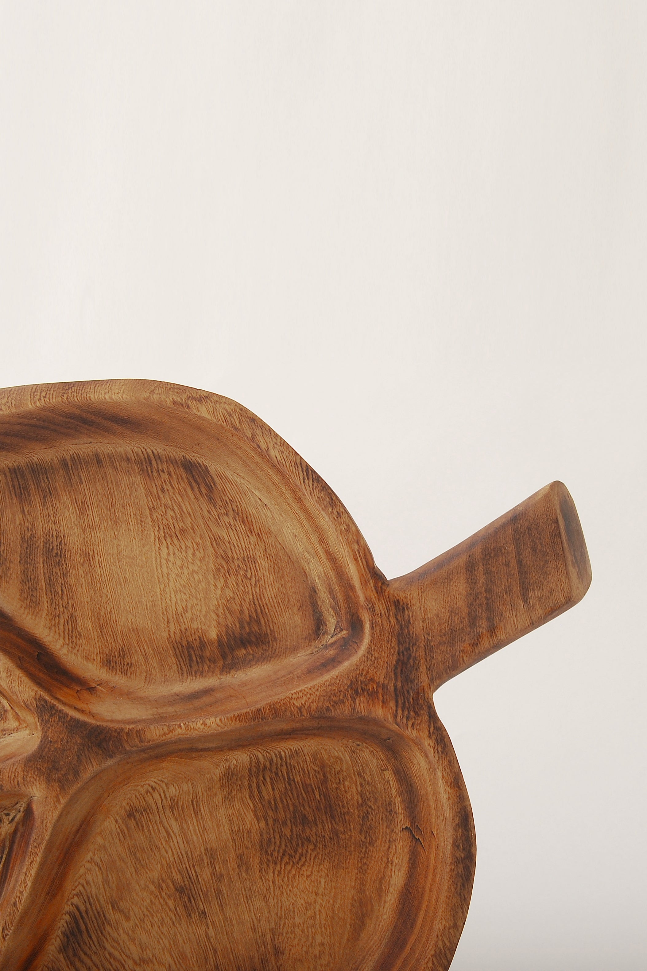 Rustic Wooden Leaf Divided Serving Dish