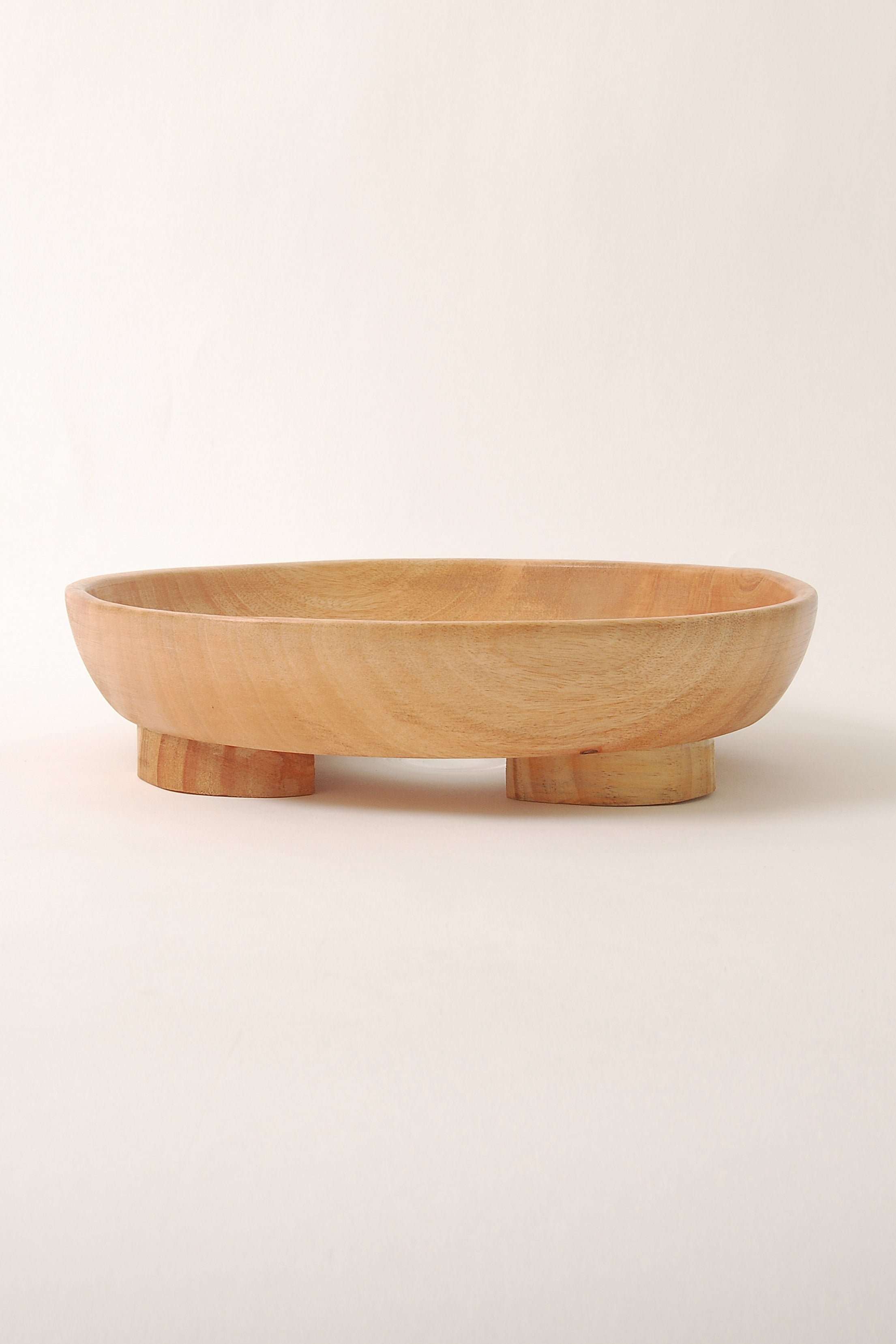 Mango Round Footed Serving Tray with Glass Bowl