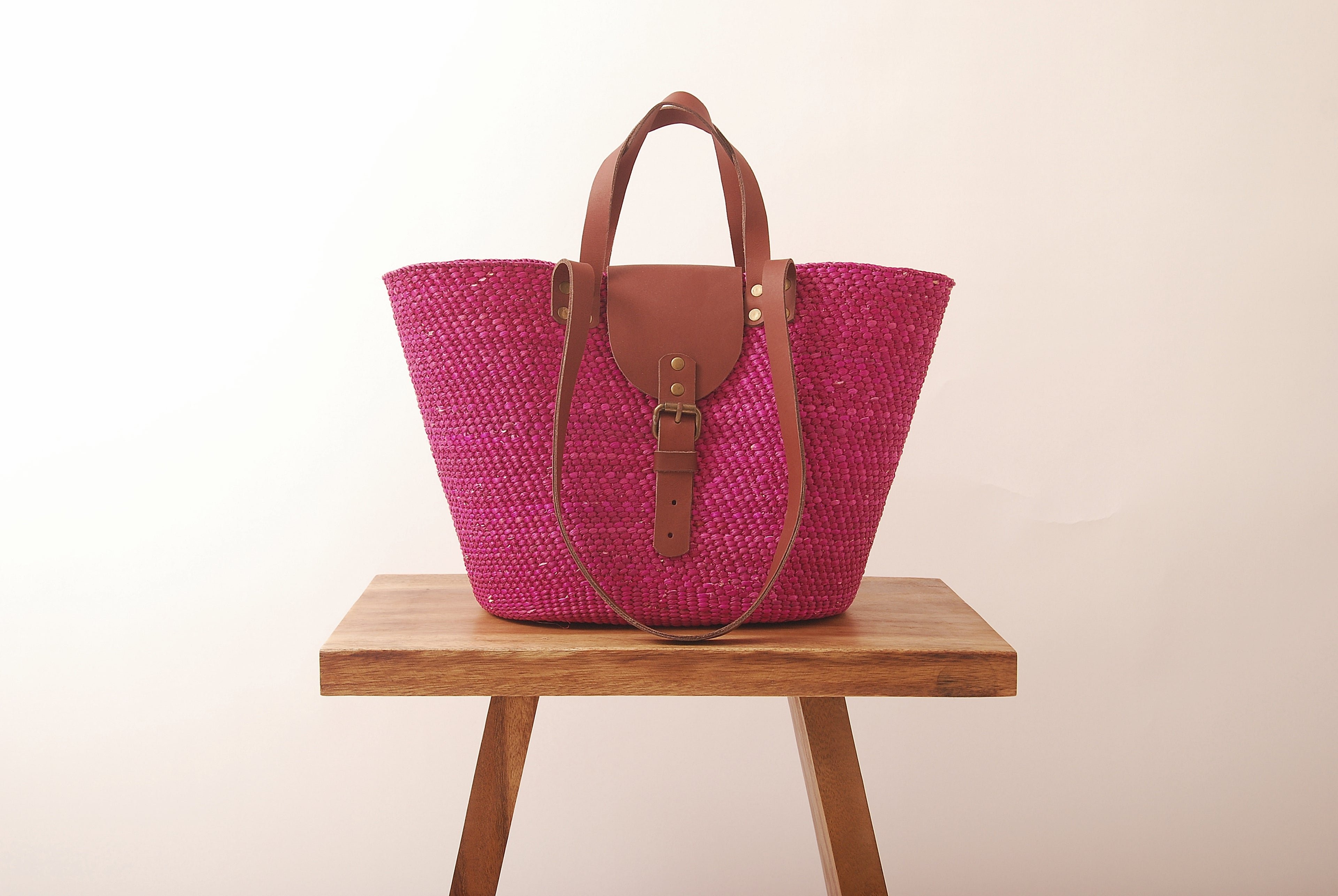 Shukurani Handwoven Tote Bag Fuchsia