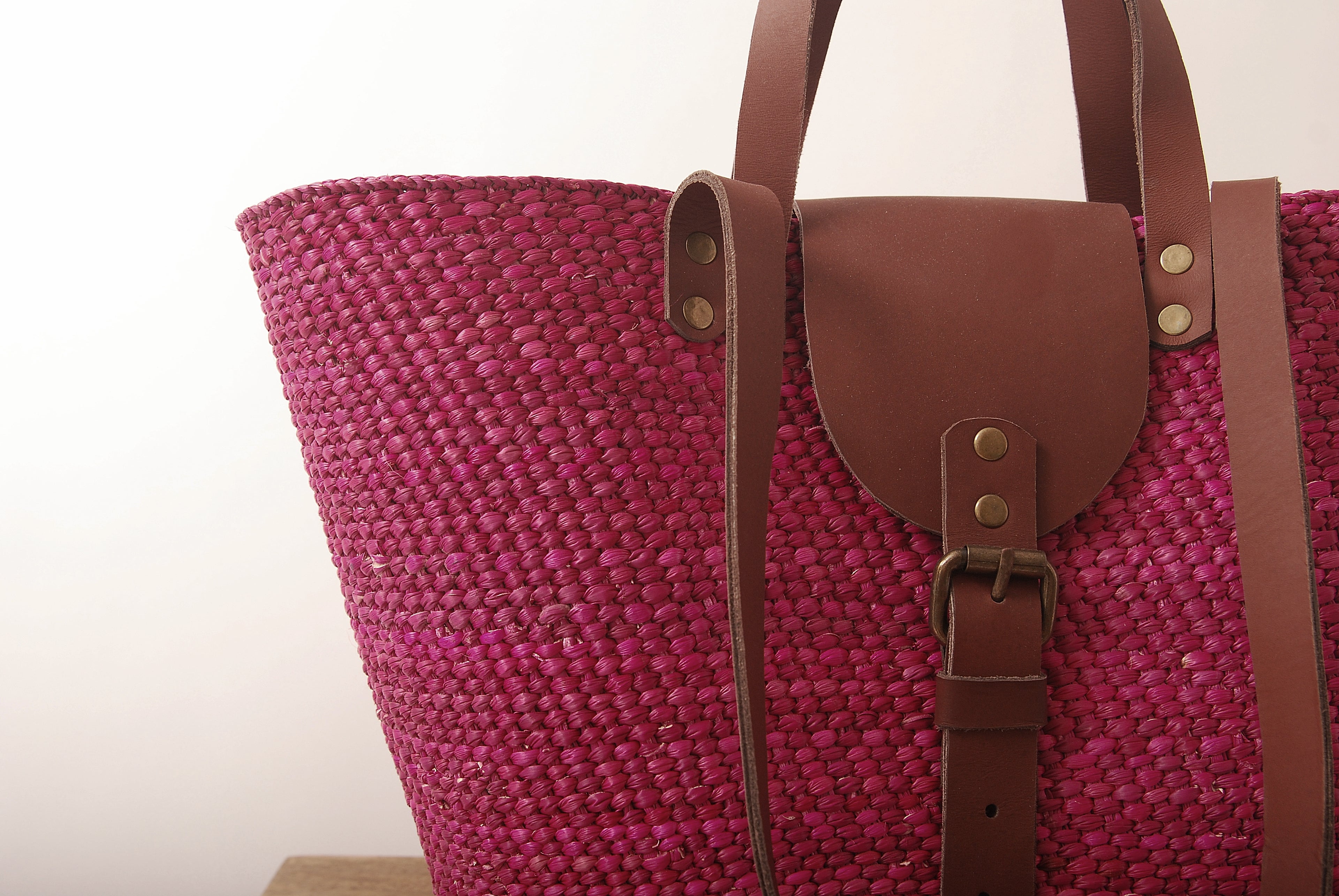 Shukurani Handwoven Tote Bag Fuchsia