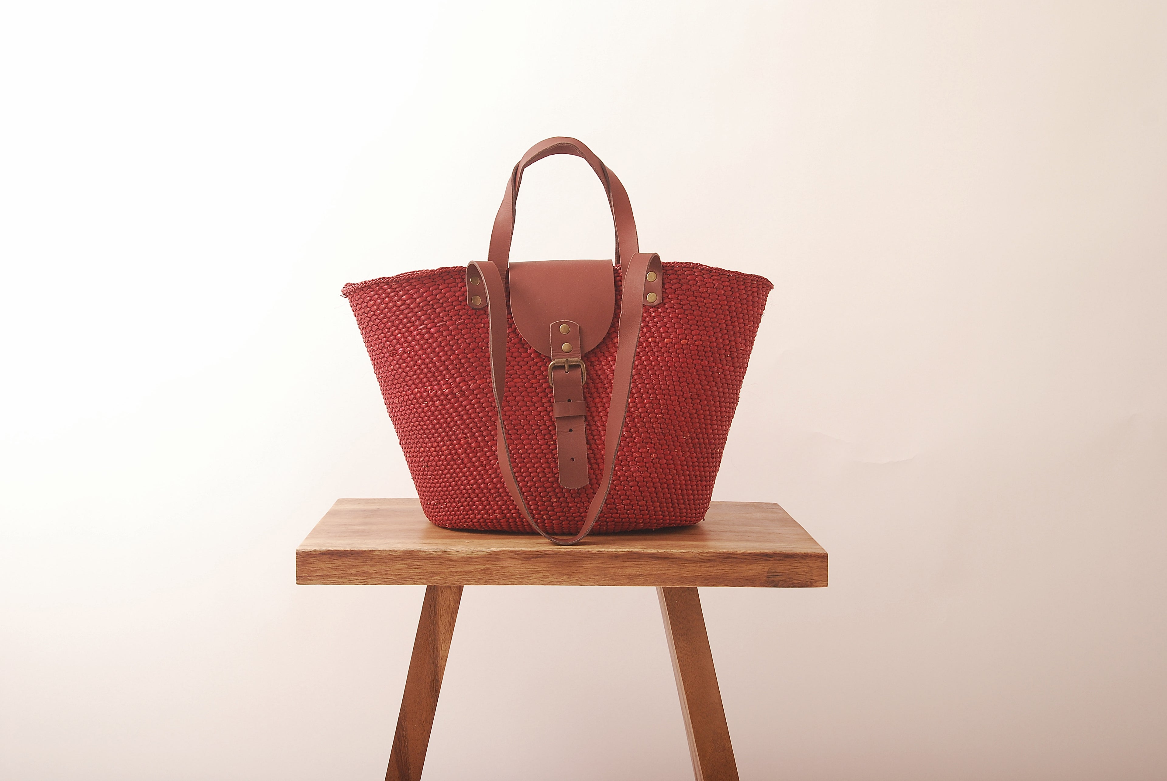 Shukurani Handwoven Tote Bag Red