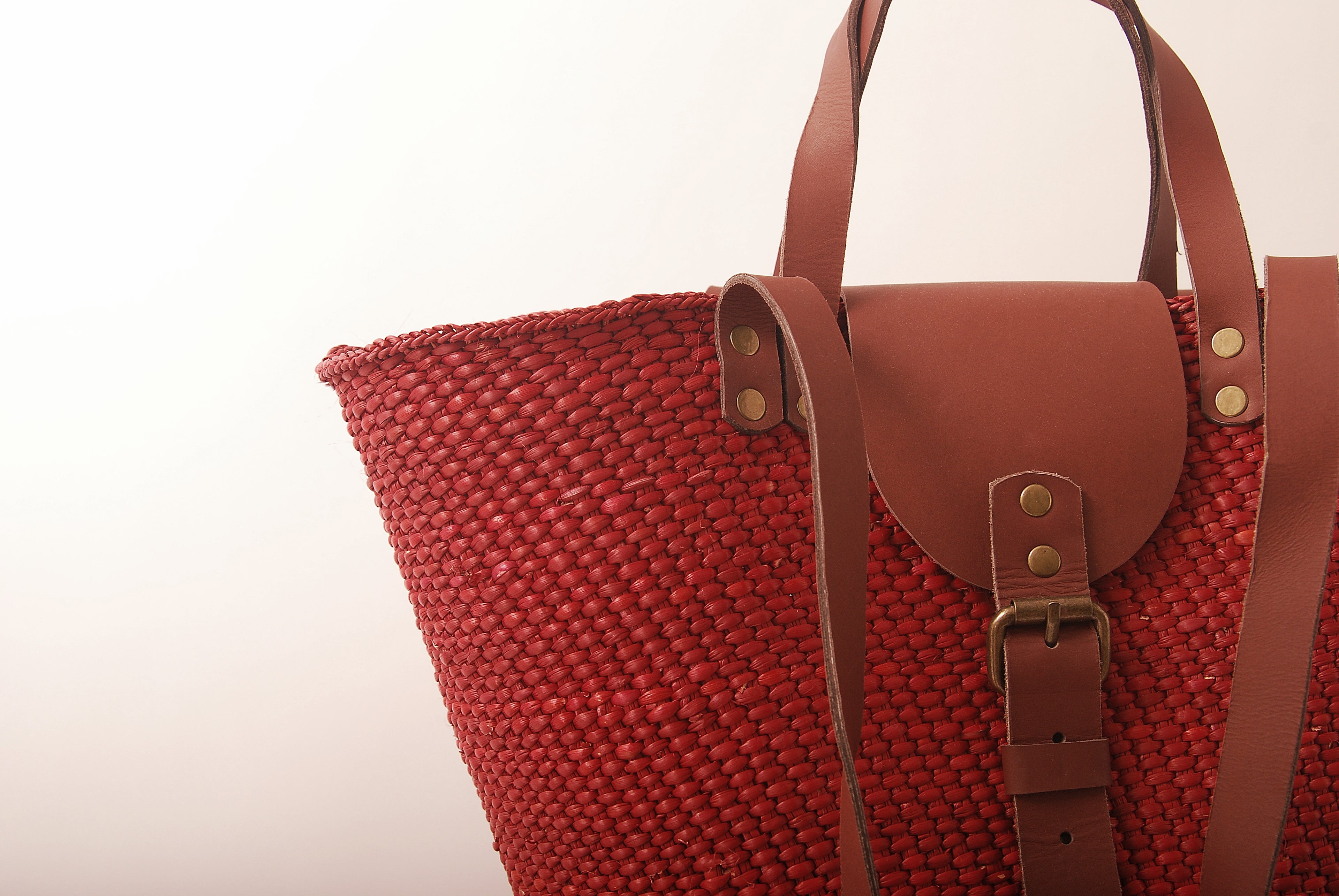Shukurani Handwoven Tote Bag Red