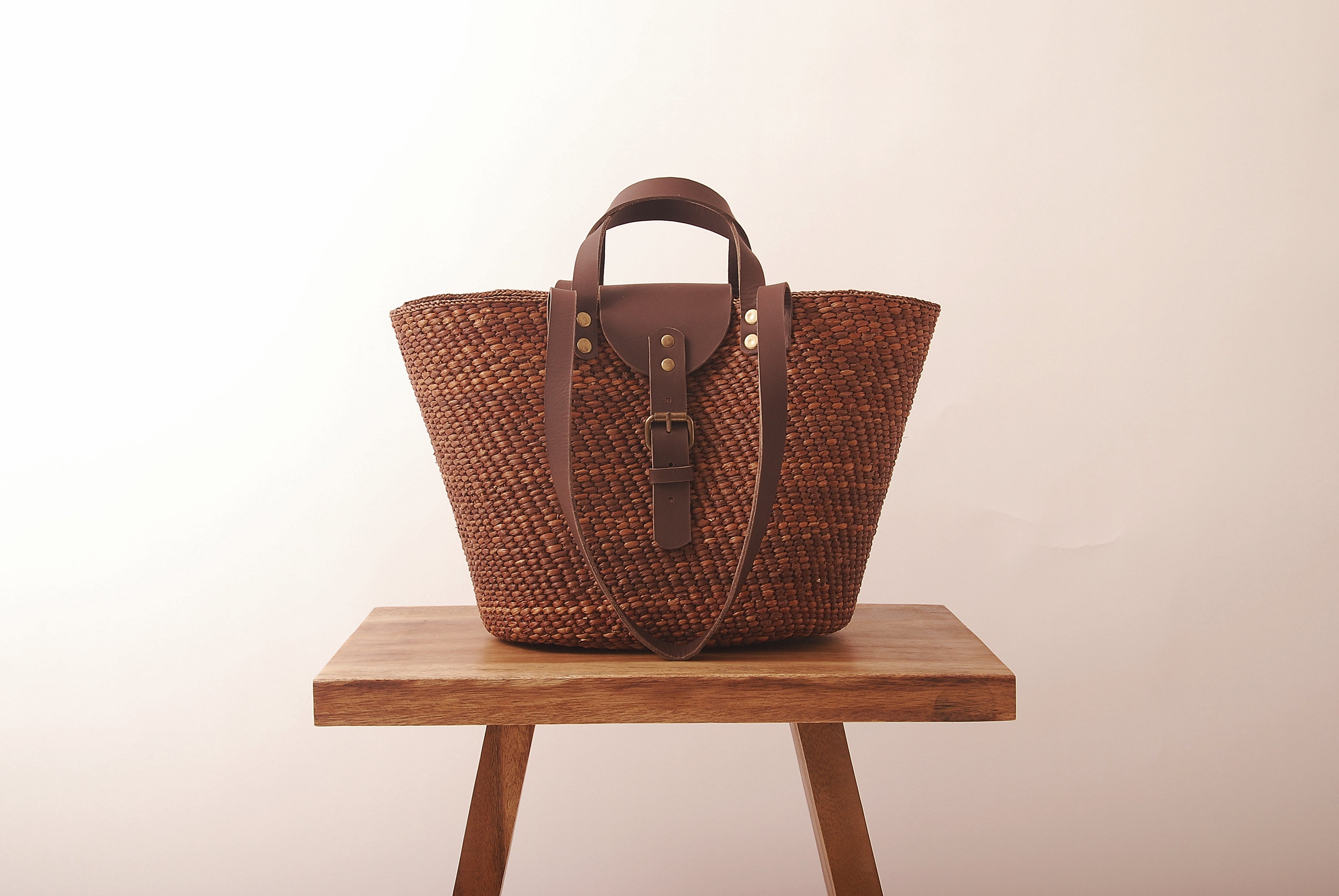 Shukurani Handwoven Tote Bag Chestnut