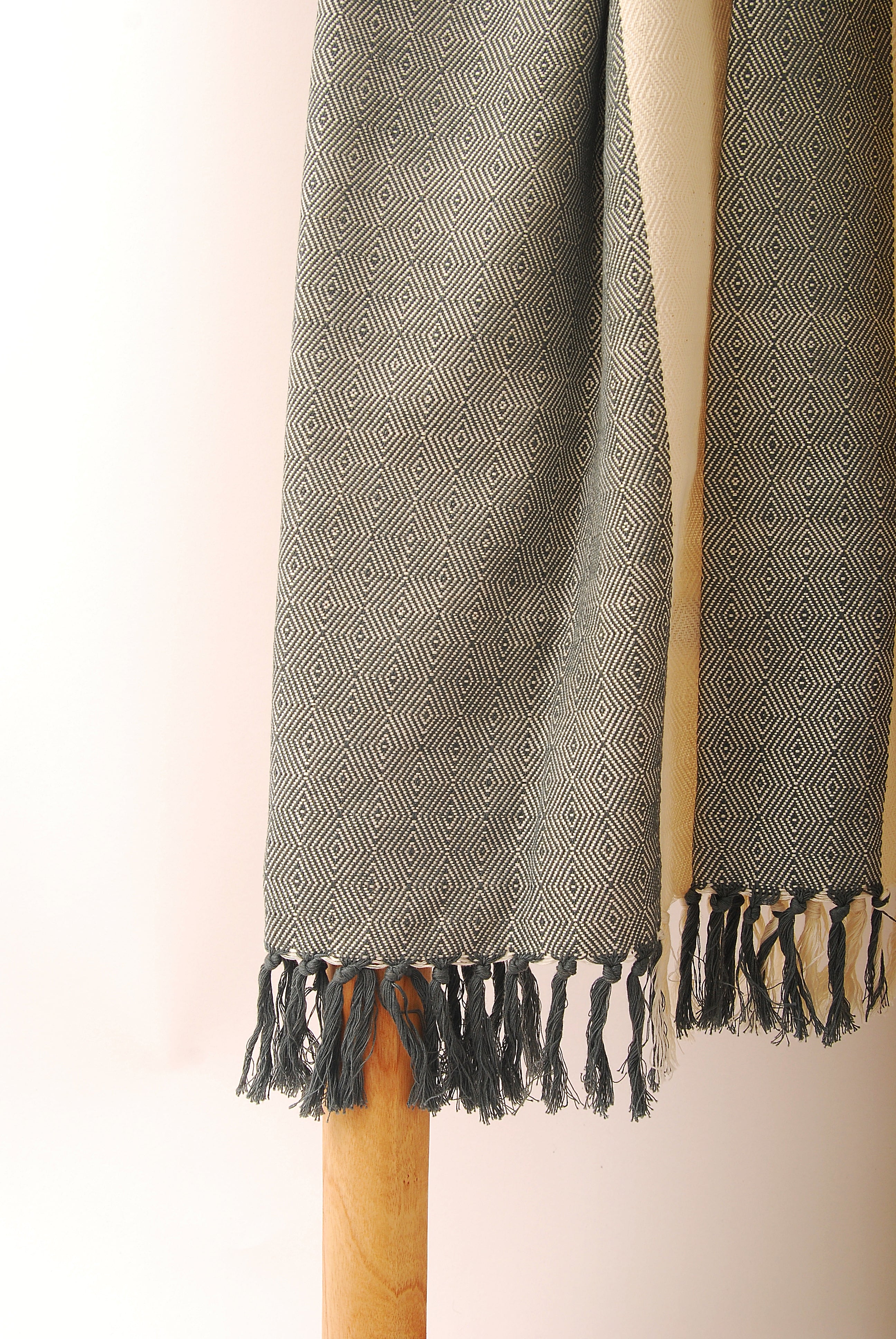 Kwanza Cotton Throw Ivory  Stripe