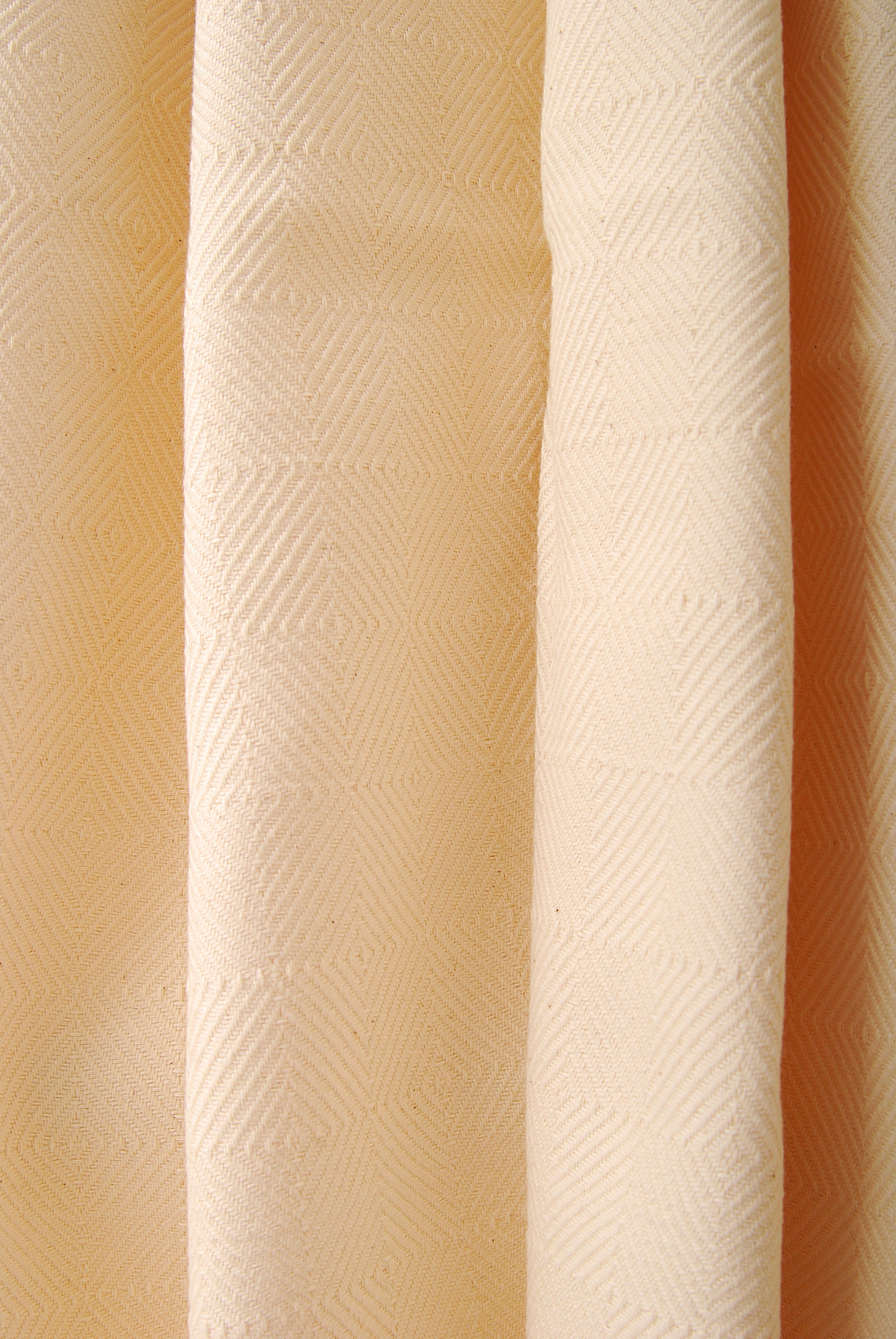 Diamond Stitched Cotton Throws Ivory