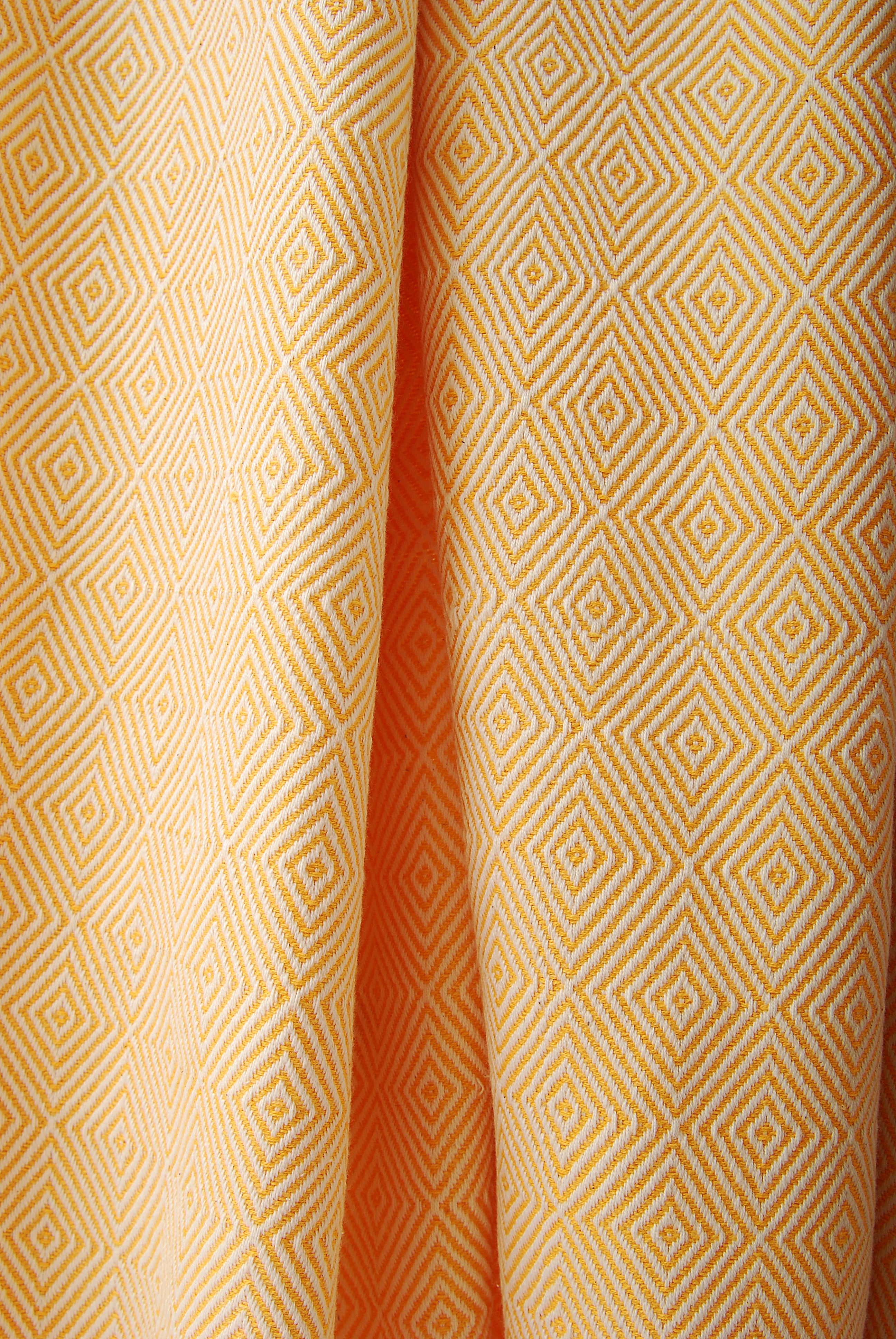 Diamond Stitched Cotton Throws Apricot