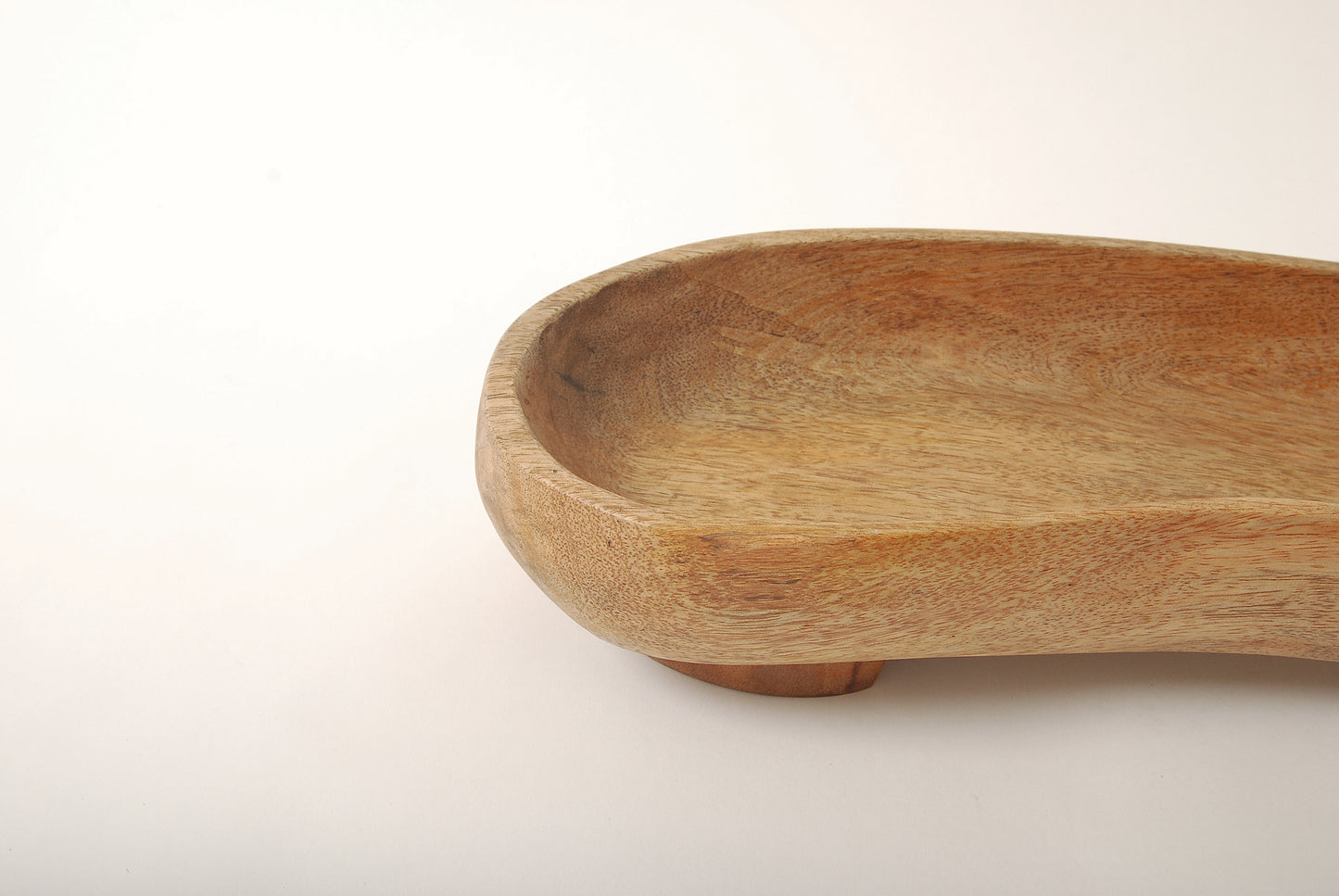 Mango Wood Oblong Footed Serving Tray with Glass Bowl