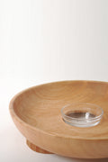 Mango Round Footed Serving Tray with Glass Bowl