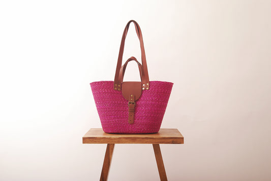 Shukurani Handwoven Tote Bag Fuchsia