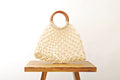 Handwoven Sisal Tote Bag with Wooden Handles – Artisan Made